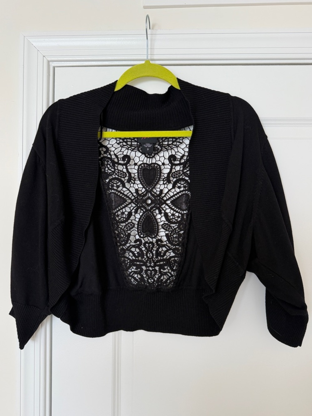 NWOT Torrid Black Women’s Lace-Back Open Cardigan Sweater